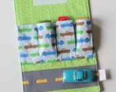Toy Car Wallet with Road - Includes 4 Cars