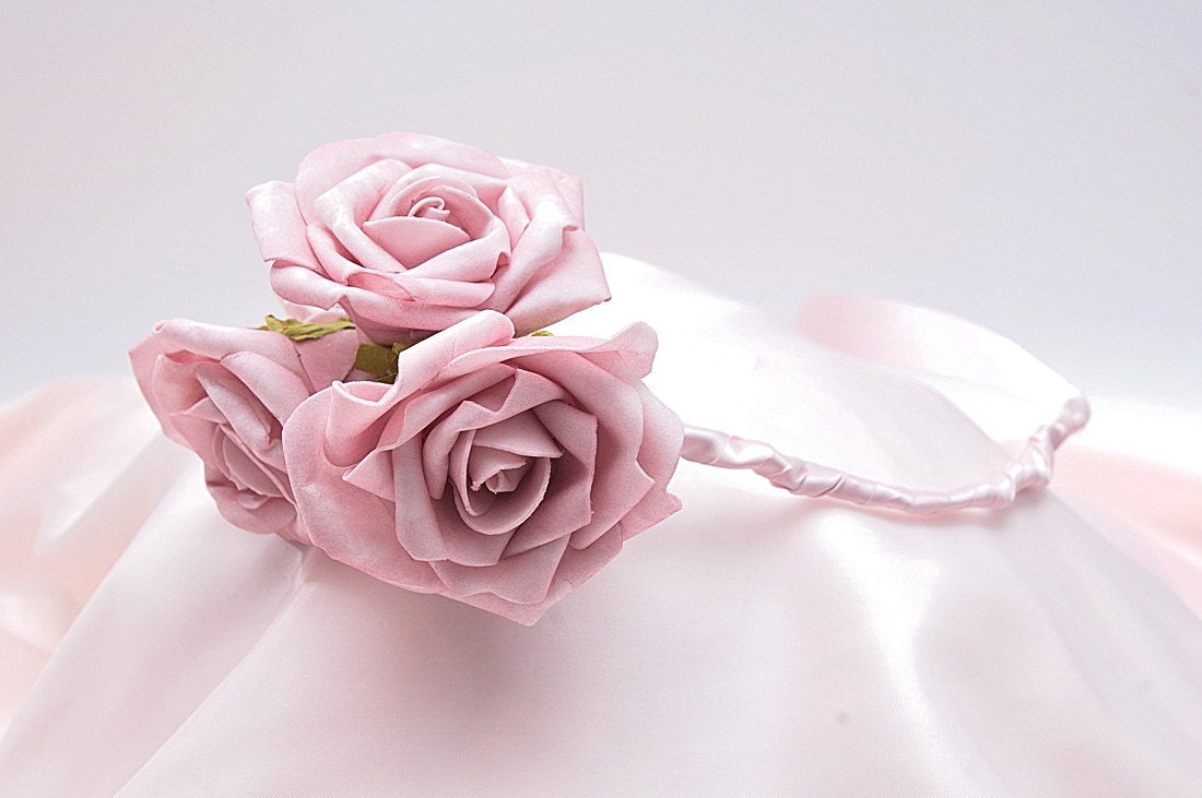 Bridal Headband - Shabby chic pink roses - for the Bride or the Bridesmaids