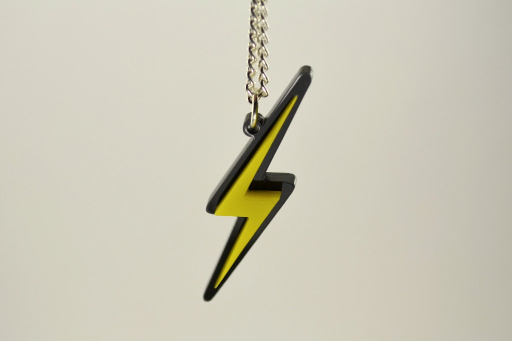 Pokemon Lightning Bolt Energy Necklace - Laser Cut Acrylic