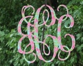 Lilly style 18" Wood cut script monogram
