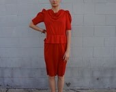 Vintage Red Secretary Dress