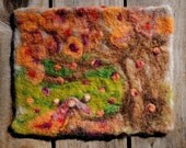 Needle Felted Fiber Art Wall Hanging "Autumn Joy"