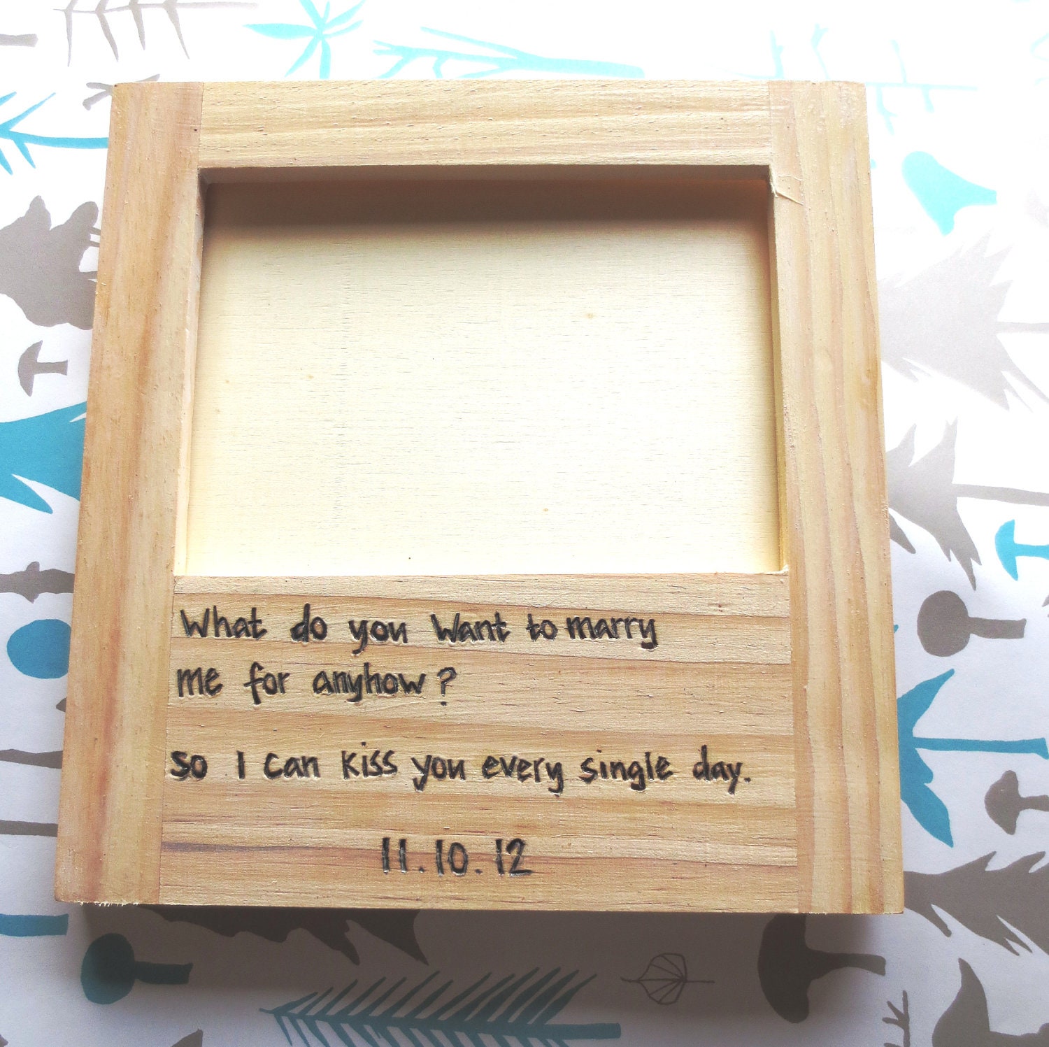 5x7 Quote Frame - Custom engraved wedding frame with a quote of your choice - great anniversary or valentine gift