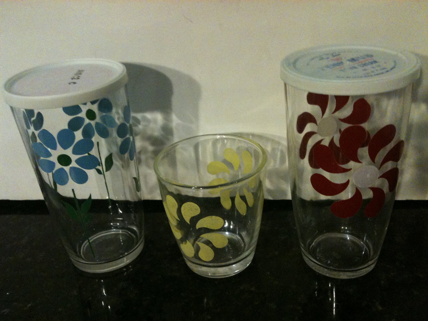 Set of 3 Vintage Sour Cream Glasses by PoisonAppleVintage on Etsy