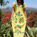 ResERVED Do NOT Purchase Darling Sparrows Sweet Flowers Older Vintage Maxi Cotton Mexican Hand Embroidered Dress Yummy