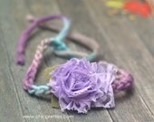 Newborn Halo Headband: Adjustable Lavender Chiffon Flower Halo. Adjustable halo. Baby Girl Halo Headband. Newborn Prop.