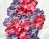 Gumpaste Edilbe Cake Decorations Pink and Purple Gum Paste Blossoms 25 piece