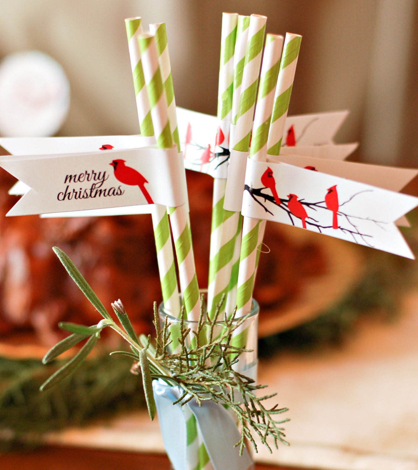 Christmas Cardinal Printable Gift Wrap Set