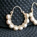 Handmade pearl hoops, pearl earrings, golden champagne, 14k gold filled, wire wrapped, hoop earrings, Mimi Michele Jewelry