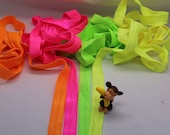 8 yards 5/8"  Neon  Mix,(64)  bella foldover emi elastic trim ties FOE