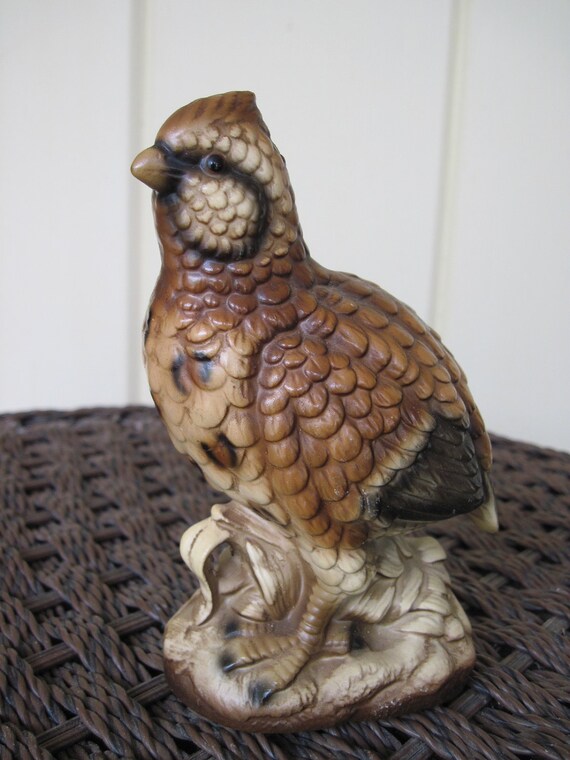 Vintage BOBWHITE QUAIL Ceramic Figurine by PastVersusPresents