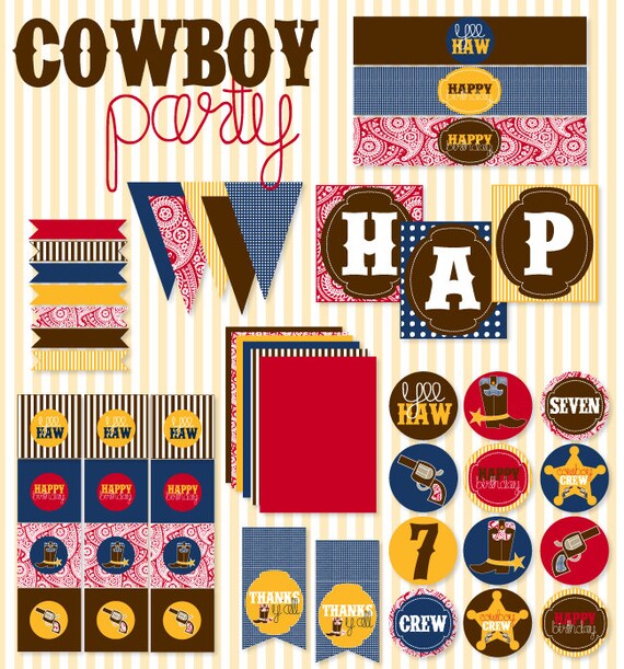 Cowboy Party PRINTABLE Full Collection by Love The Day Il_570xn
