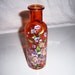 Orange bud vase - multi floral - swarovski crystals