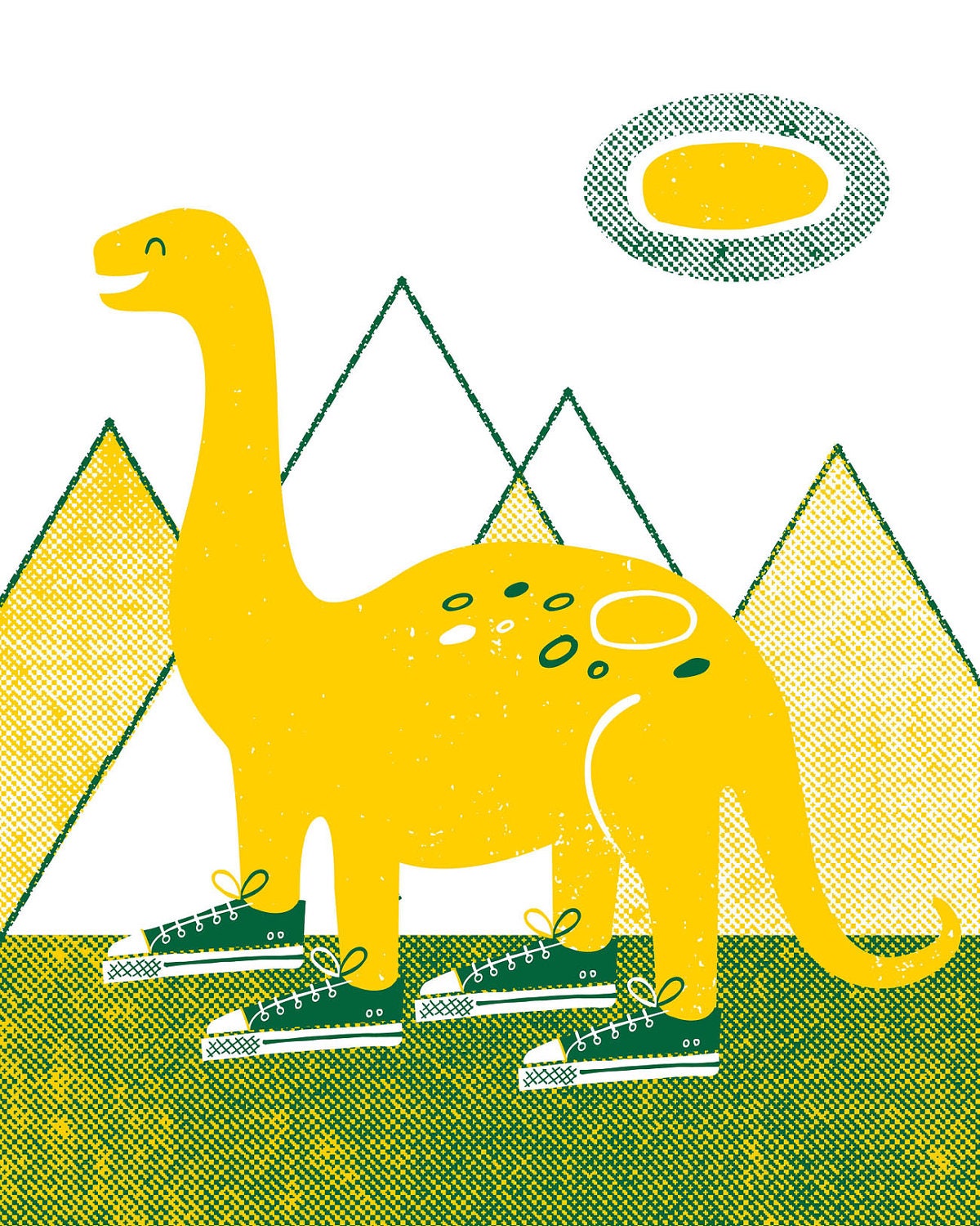 Dino All Star Screenprint Poster for Kid's Room