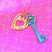 NEW-Pat.i.na Collection..Hand Stamped..Heart & Key