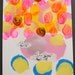 painting duck paper collage pink yellow original fine art mixed media