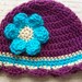 Free Gift-Crochet Baby Hat,Newborn Baby Hat, Infant Baby Hat,Baby Girl Hat, Plum-Turquoise, Gift, Photo Prop
