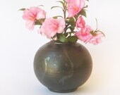 Large black ceramic vase