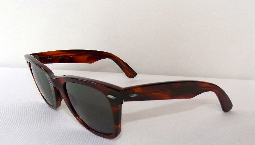 Cool 1980s Tortoise Bausch And Lomb Ray-Ban Wayfarer Sunglasses
