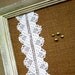 Framed Country Chic Burlap and vintage Lace Bulletin Board, Cottage Chic, distressed, painted frame, Rustic Fall Wedding, 21 x 27 inches