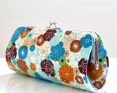 Garden Collage in Cream ..Small Clutch Purse