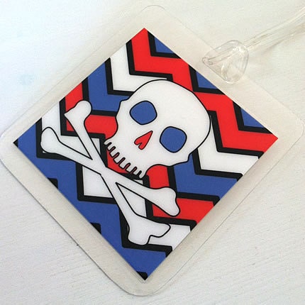 Square Plastic Bag Tag - SKULL Il_570xn