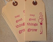 25 May Good Things Grow / Pregnant Mommy - Baby Shower - Large Manila Gift Hang Tags Il_170x135