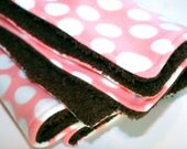 Baby Girl Blanket Pink and Cream Polka Dotted Baby Girl Fleece Blanket for Nap Time and Cuddling on the Couch with You