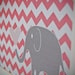 8x10 nursery print: pink chevron and grey elephant with heart
