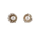 Silver Encrusted Pearl Earrings