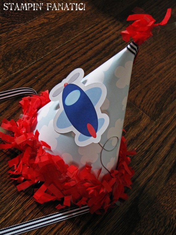 Flew Through a Year Collection: Birthday Party Hat. Airplane Party Hat. Custom Birthday Hat. Birthday Hat. Il_570xn