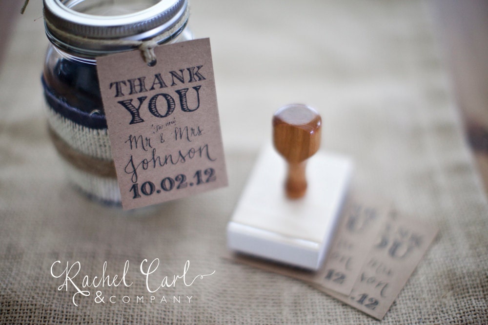 Thank You Gift Tags Wedding Favor Tags Shower Favor Vintage Wedding Custom Personalized Calligraphy Stamp