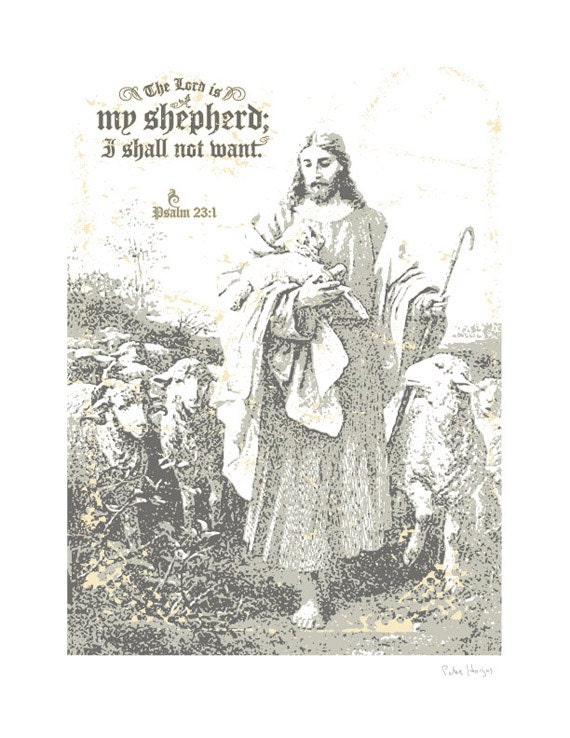 Wall Art Print. Psalm 23:1 Bible Scripture.