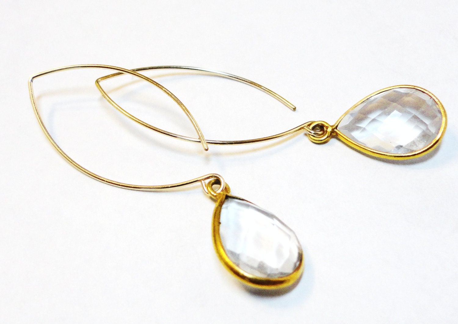 White Topaz on 14k Gold Filled Wires
