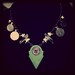 Green Talhakimt Necklace with Snake Vertebrae, Quartz and French Cut Button