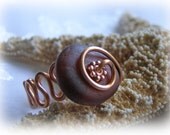 Brown Beach Glass Seaglass Ring Size 8-1/2