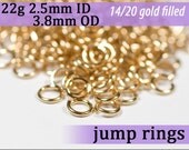 68 pcs 22g 2.5mm ID 3.8mm OD 1/16 troy oz gold filled jump rings 22g2.50 goldfill jumprings 14k goldfilled jewelry supplies findings