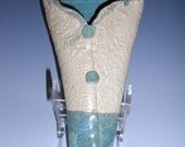 Hand Built Two Toned Textured Wall Pocket Vase
