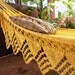 One Color Double Hammock Handmade Natural Cotton Triangle Fringe