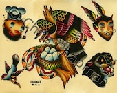Eagles n Panthers n Snakes Tattoo Flash