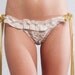 Lingerie SALE, ELCEE Ruffled Silk Side Tie Panties with gold ribbon Bows - white wedding panties