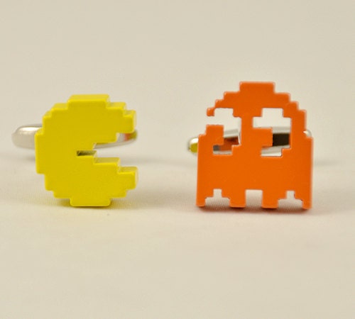 On Sale-Mens Cufflinks- Pac Man Design, with a Gift Box