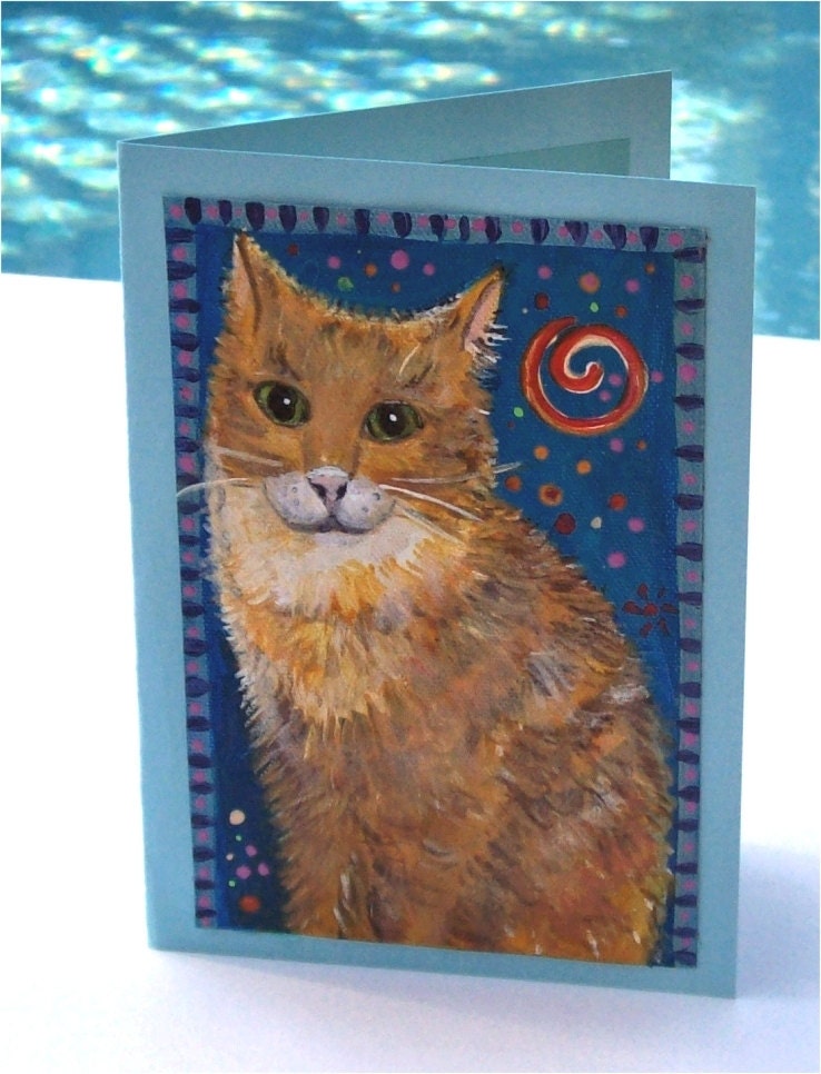 Orange Cat Canvas Card