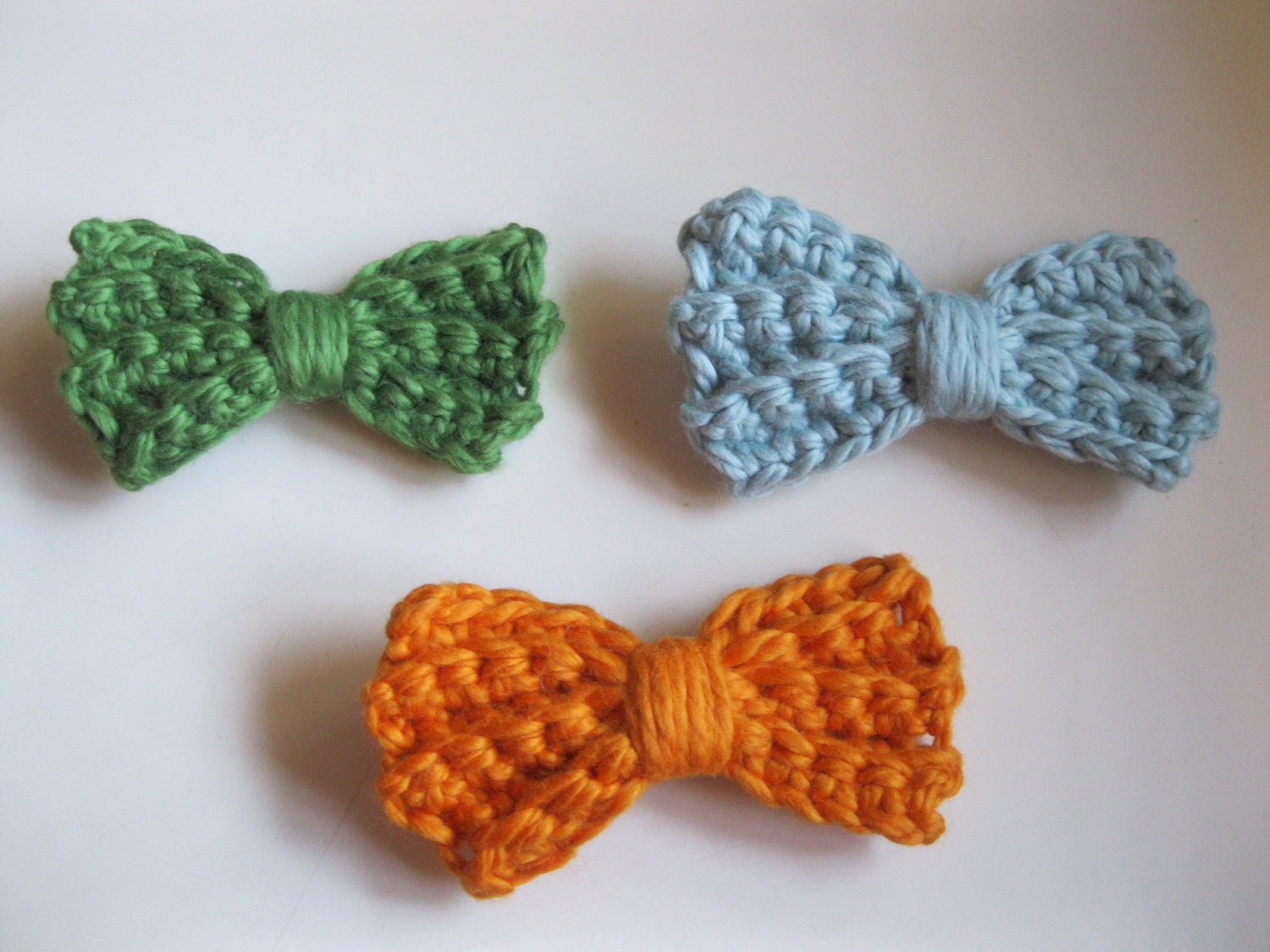 Crocheted Hair Bow Clips