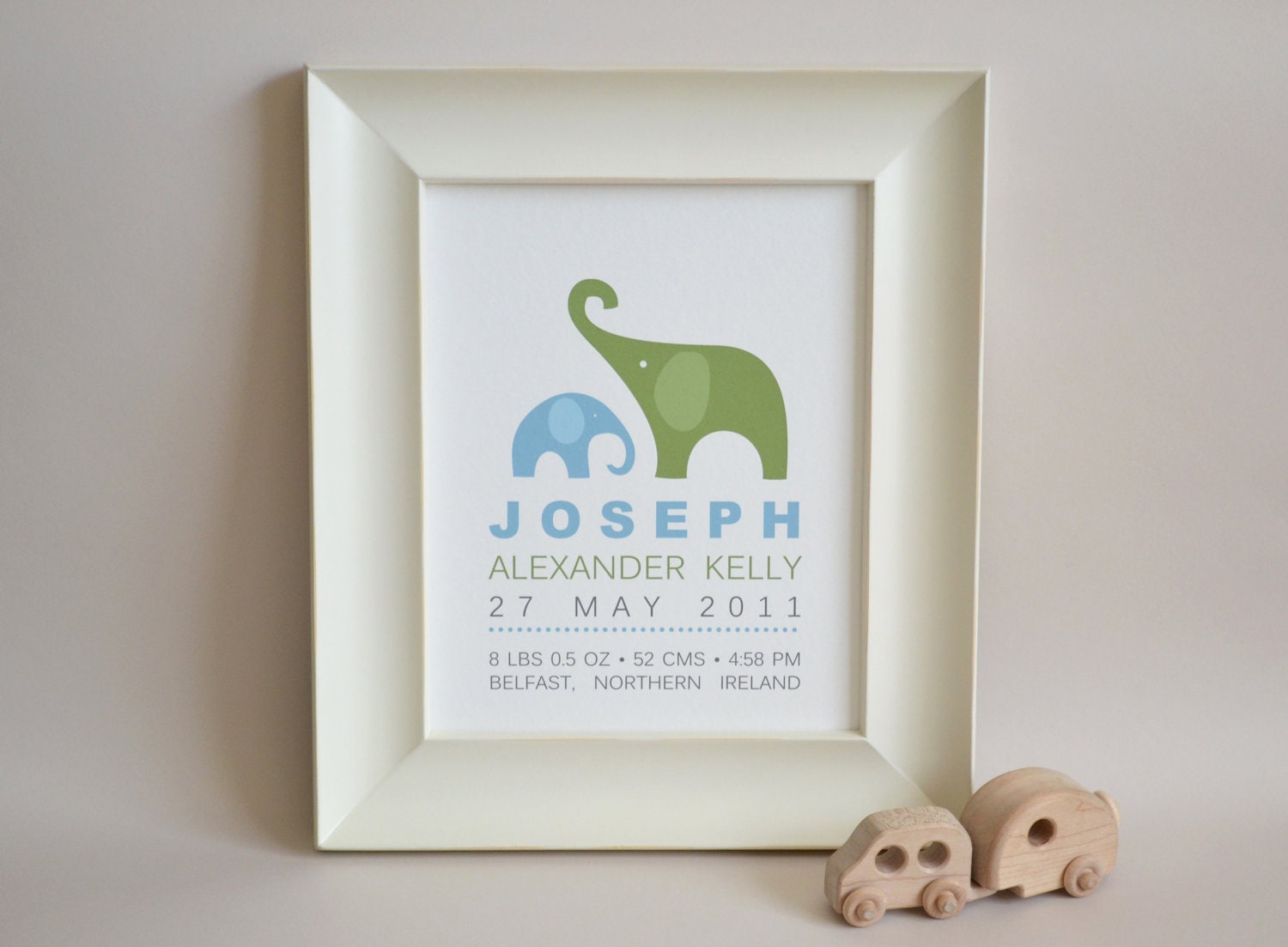 Modern Birth Announcement Print - Custom Wall Art