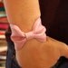 Bow Tie Cuff Bracelet Faux Leather Pink