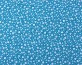 Cotton Fabric, 1 Yard, Peacock Lane Falling Flowers, Turquoise and White, Quilt, Quilting, Pillow, Home Decor, Additional Yardage Available