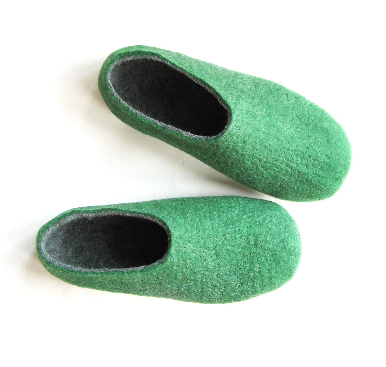 Mens Springtime Eco friendly Felted Wool Slippers Apple Woods. All sizes for Men. - ekohaus