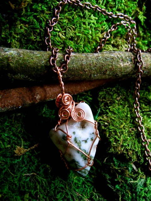 LARGE Moss Agate Amulet