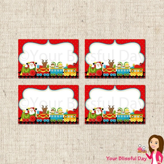 PRINTABLE Christmas Train Label Tents Il_570xn